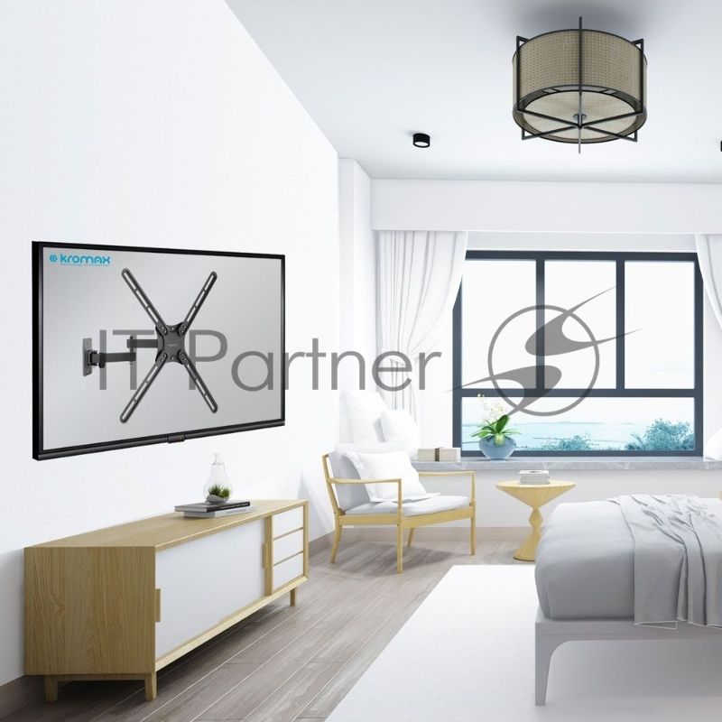 Кронштейн для телевизора Kromax CORBEL-7 черный 22"-65" макс.30кг настенный поворот и наклон