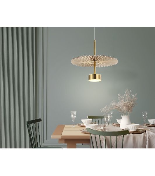 Светильник Ambrella light LH72603 BR/WH латунь/бежевый 6W 3000K D300*260-1770