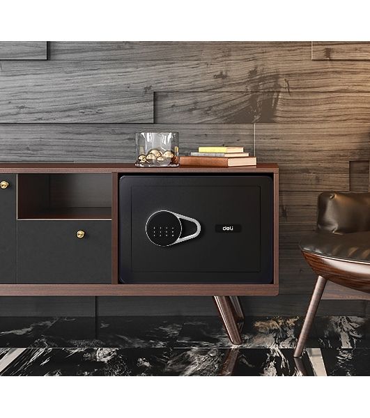 Сейф Deli ET540 350x 250x 250 мм, кодовый электронный/ключевой, черный