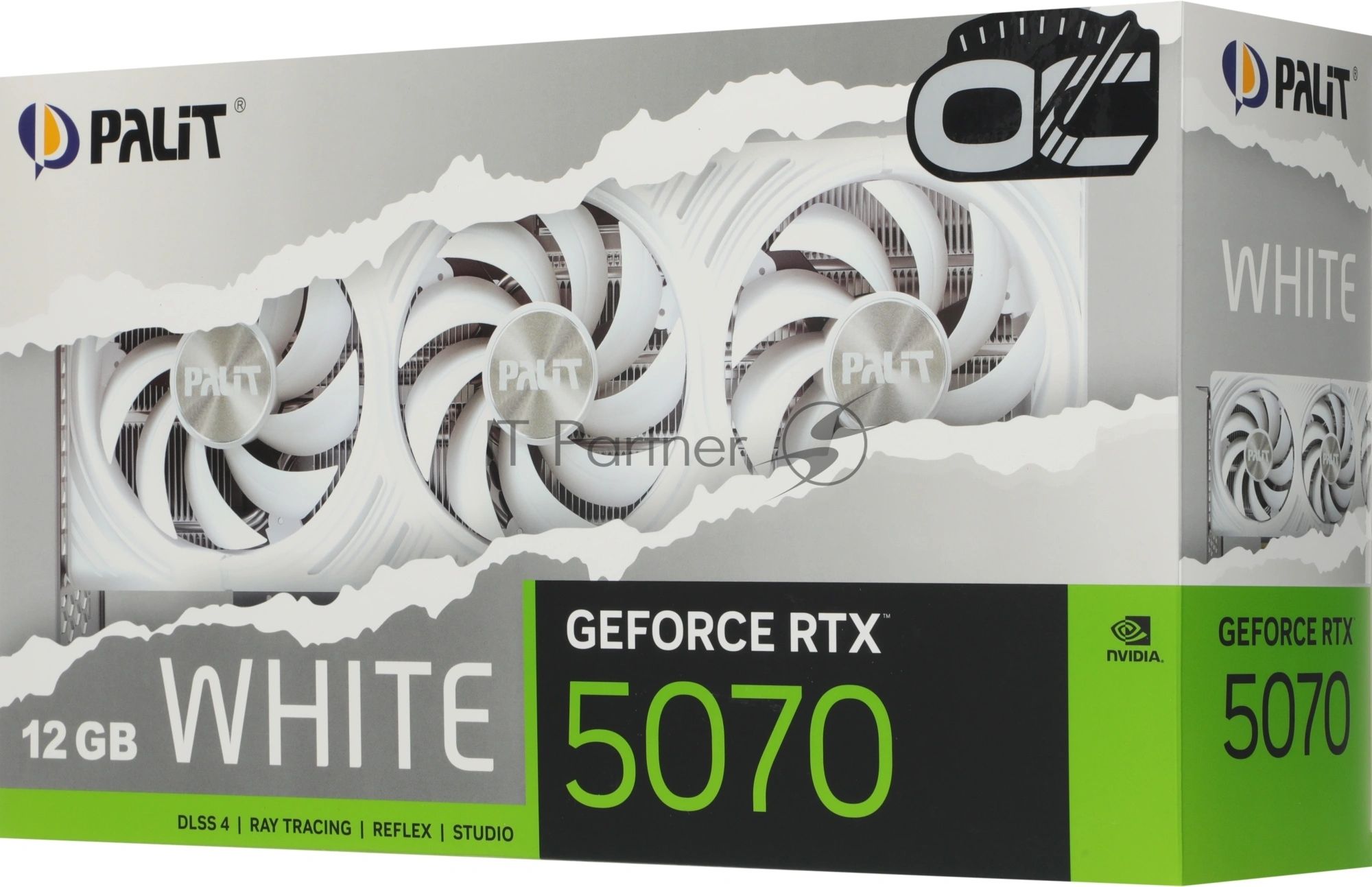 Видеокарта Palit GeForce RTX 5070 WHITE OC, 12 GB GDDR7, 192 bit, 3xDisplayPort, HDMI, GPU 2325 MHz