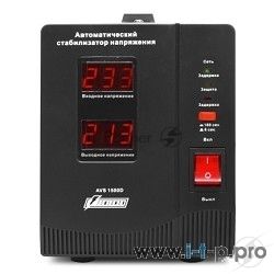 Стабилизатор напряжения Powerman AVS 1500D черный (220В±8% 1500ВА,12А,КПД 98%,циф. индикация вх./вых.)