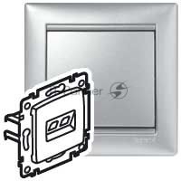 Электроустановочные изделия Legrand Legrand 770231 Розетка RJ45 Valena 2 выхода Кат.5e UTP (алюминий)