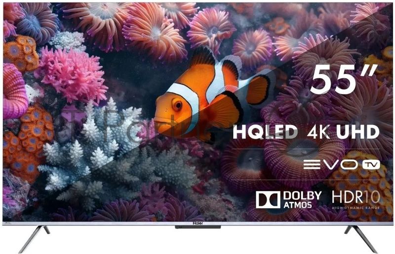Телевизор Haier 55" DH1VMDD02RU серебристый Direct LED 4K UHD 60Hz Android Smart