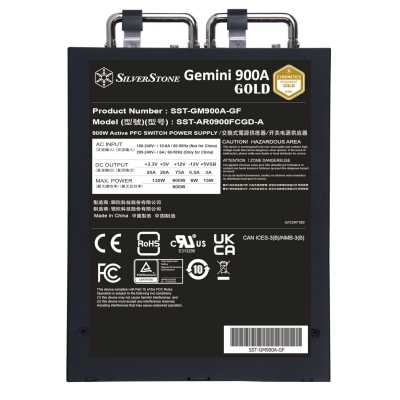 Блок питания SilverStone 900W Gemini 900A, 900Вт, 80+ Gold, 40мм, модульный, черный