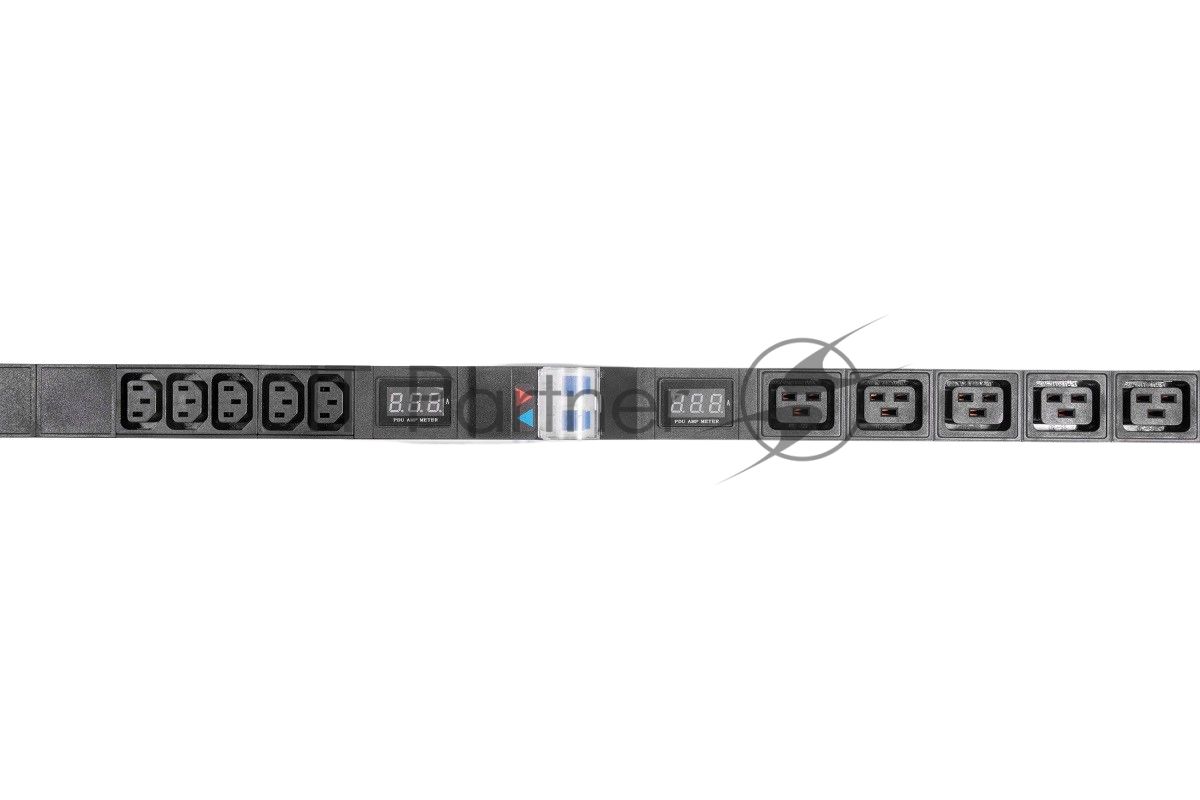 Блок силовых розеток Rem Rem-32, IEC 60320 С13 х 10, IEC 60320 С19 х 5, вход колодка, 19", 1436х45х45 мм (ВхШхГ), 32А, автомат + амперметр, чёрный, 2