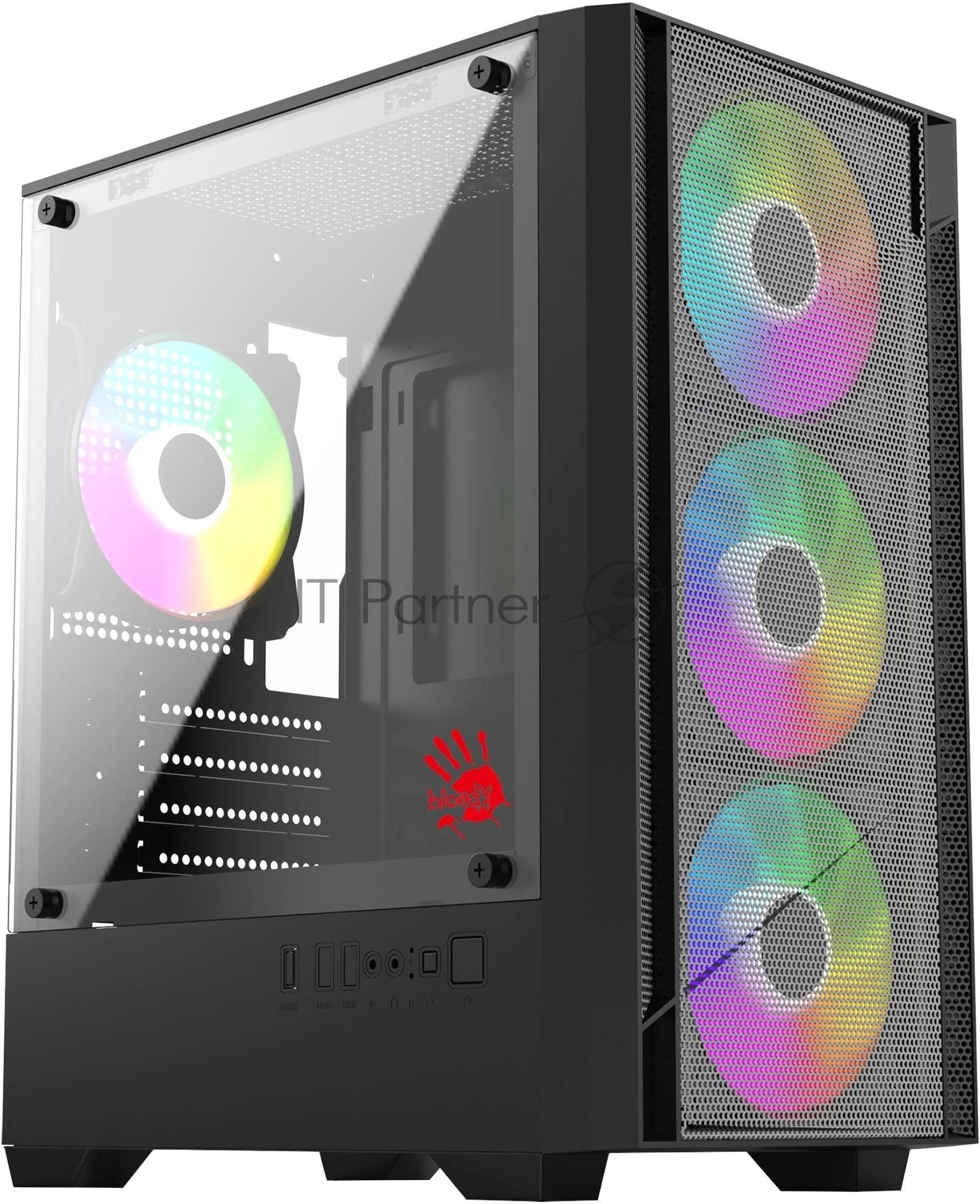Корпус Bloody CC-124-BK, Mini-Tower, чёрный