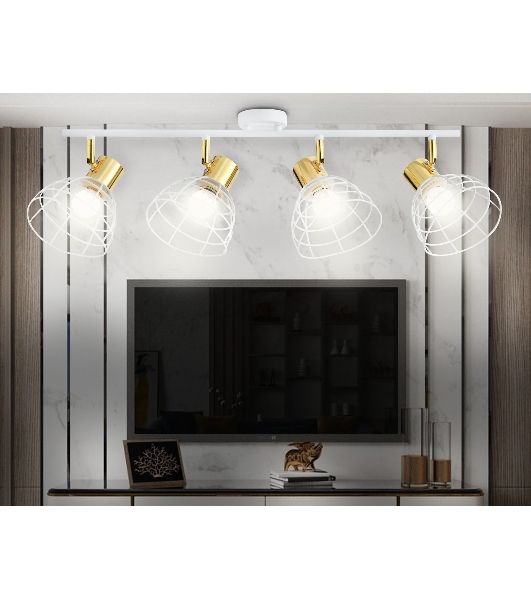 Светильник Ambrella light TR8603/4 WH/GD белый/золото E27*4 max 40W 465*154*230