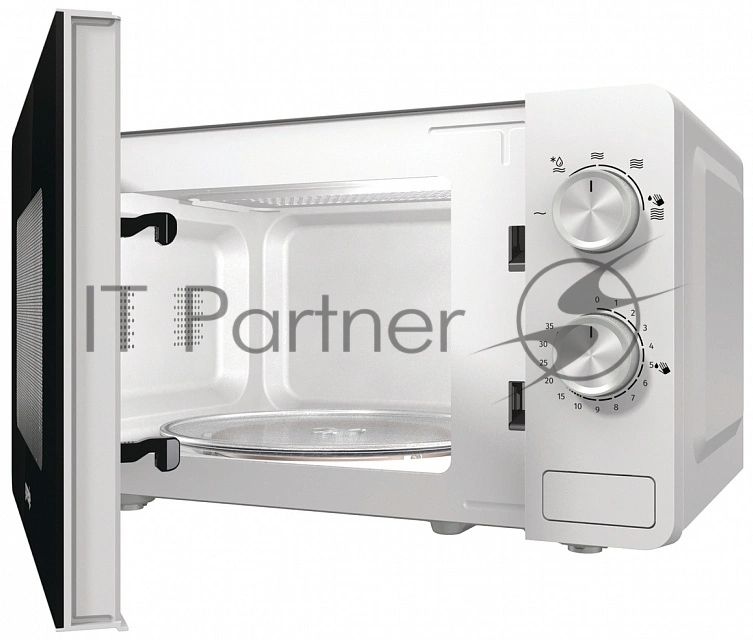 Микроволновая печь Gorenje MO17E1W белый, 17 л, 700 Вт, переключатели - поворотный механизм