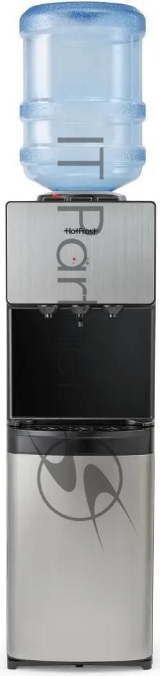Кулер для воды Hotfrost V400BS, верхняя загрузка, нагрев 90 °С, охлаждение 10 °С, серебристый/черный