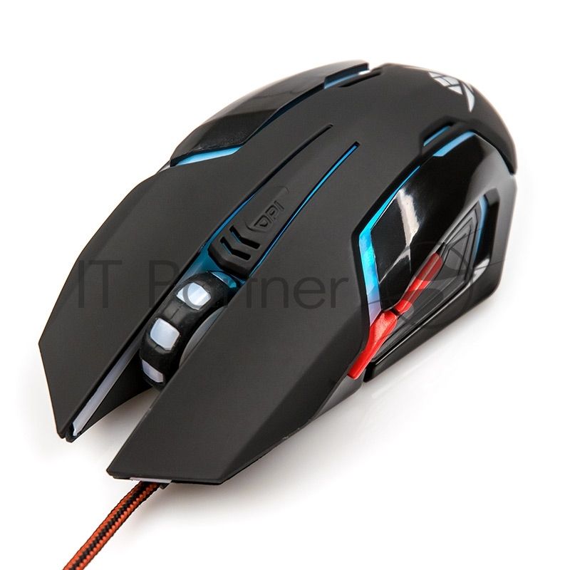 Мышь проводная Nakatomi MOG-20U черный, 2400 dpi, USB, кнопки - 6
