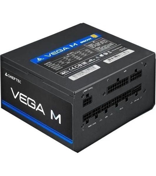 Блок питания Chieftec Vega M PPG-750-C (ATX 3.1, 750W, 80 PLUS GOLD, Active PFC, 135mm fan, Gen5 PCIe, Full Cable Management) Retail