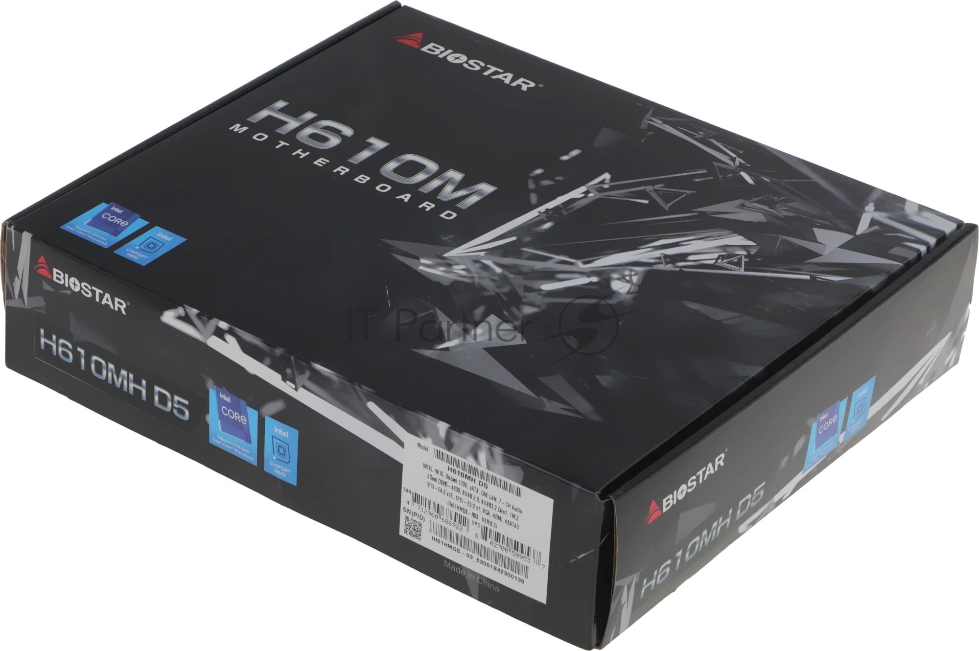 Материнская плата Biostar H610MH D5, LGA1700, Intel H610, 2xDDR5, 4xSATA, 1xM.2, 1xPCIe 4.0 x16, HDMI, D-Sub, 1x1Gb LAN, 3x3.5 мм, 7.1, microATX