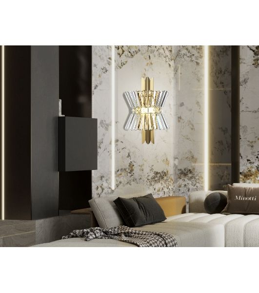 Настенный светильник Ambrella light LH41029/2 BS/CL латунь/прозрачный E14*2 max 40W 310*180*460