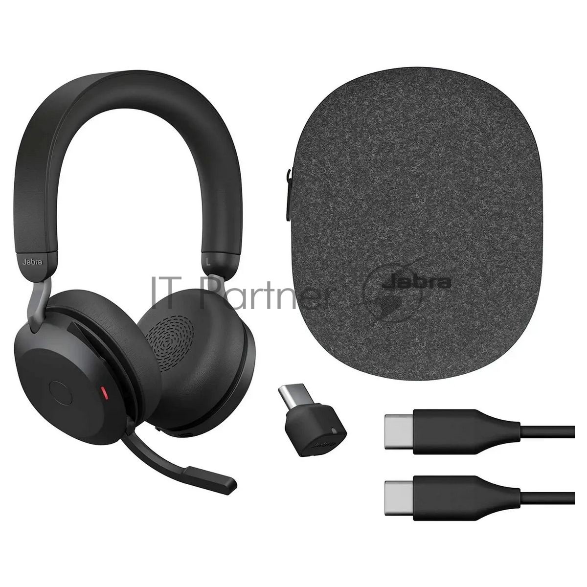 Гарнитура Jabra Evolve2 75 чёрный, беспроводная + проводная, Bluetooth, до 24 ч