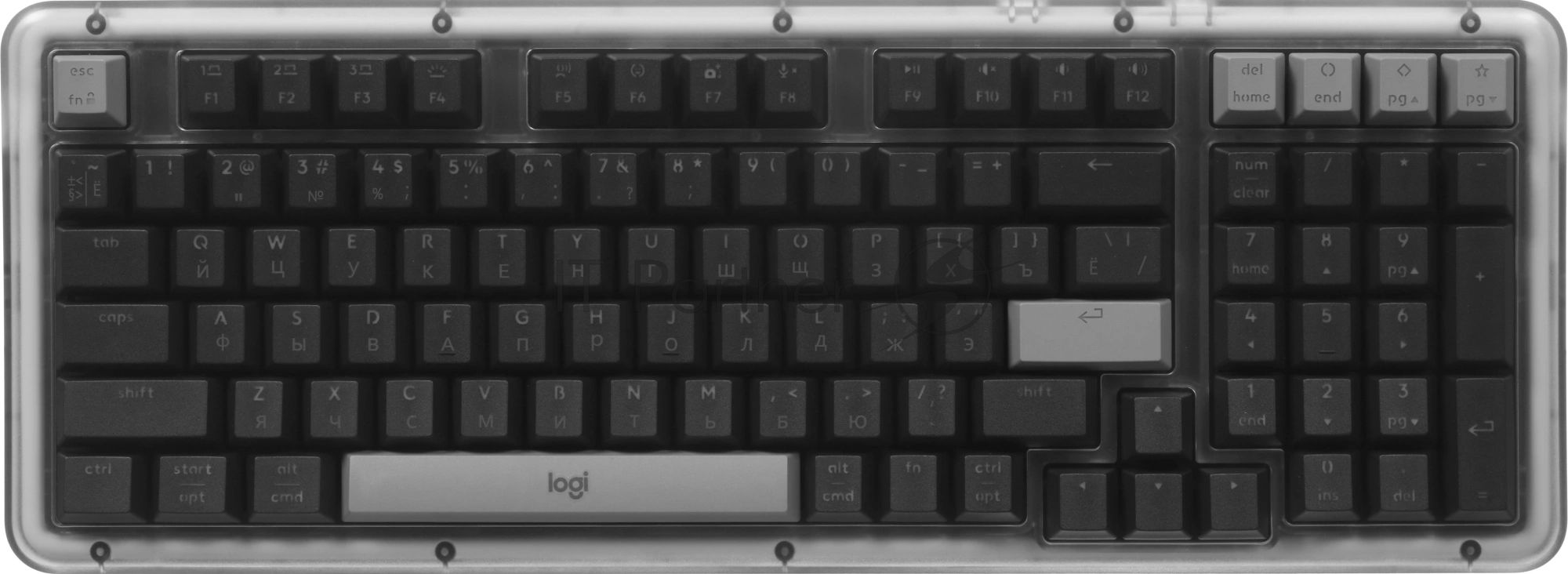 Клавиатура Logitech Alto Keys K98M беспроводная, Bluetooth, радиоканал, серый