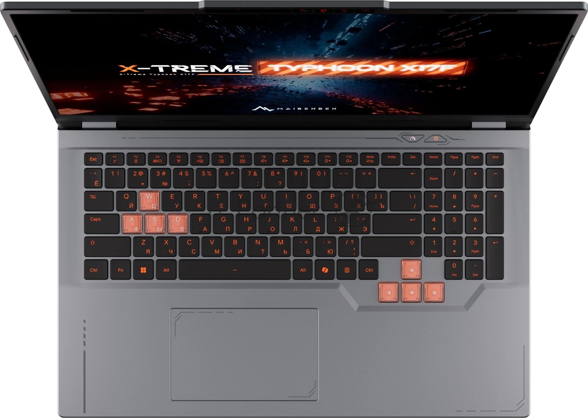 Ноутбук Maibenben X17F-R77435/17.3"/IPS/AMD Ryzen 7 7445HS/16Gb/1Tb SSD/NVIDIA GeForce RTX 3050 4Gb/Linux/серый/2.6kg