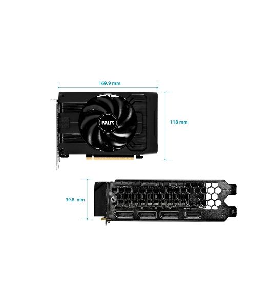 Видеокарта Palit GeForce RTX 5050 StormX OC, NVIDIA RTX 5050, 8 ГБ GDDR6, 128 бит, PCI-e 5.0, 1xHDMI, 3xDP, 2617 МГц