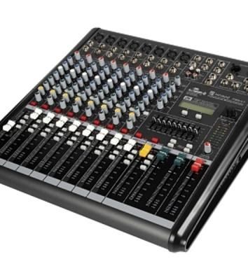 Микшер INTREND ITMIX-8-2 аналоговый, 12 входов (8 аналоговых, 1 стерео, 2 USB), 2 группы, эффекты