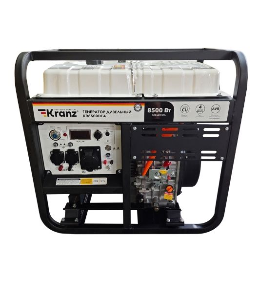 Генератор дизельный Kranz KR8500DEA, 8,5кВт, 230В, 16л, коннектор автоматики, электростартер