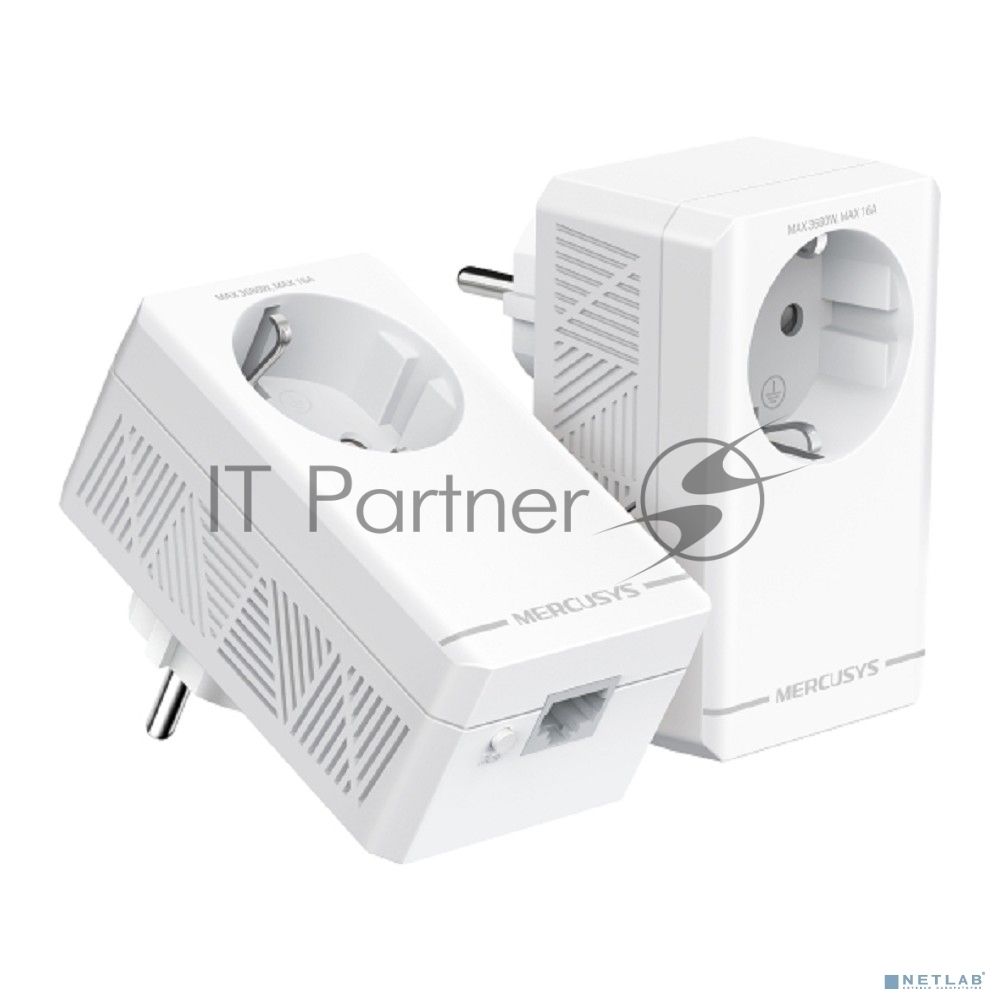 Комплект гигабитных адаптеров Powerline с розеткой Mercusys MP500P KIT