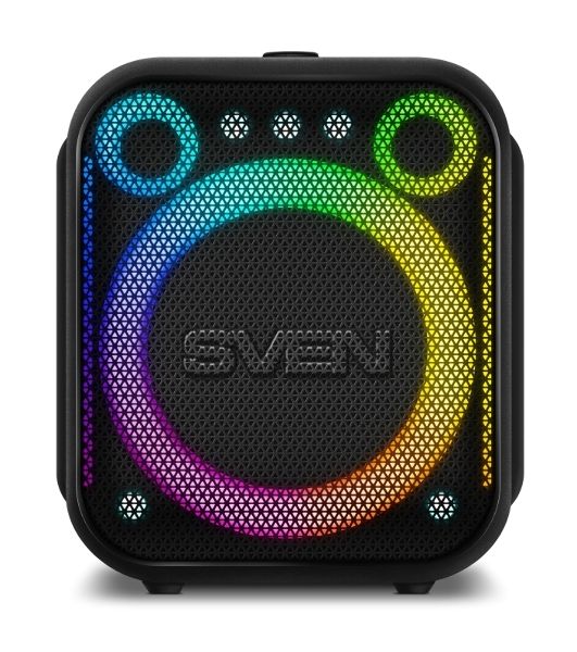 Портативная колонка SVEN PS-880, черный, 1.0, 110 Вт (RMS), Bluetooth, FM, USB, microSD, LED-дисплей, аккумулятор