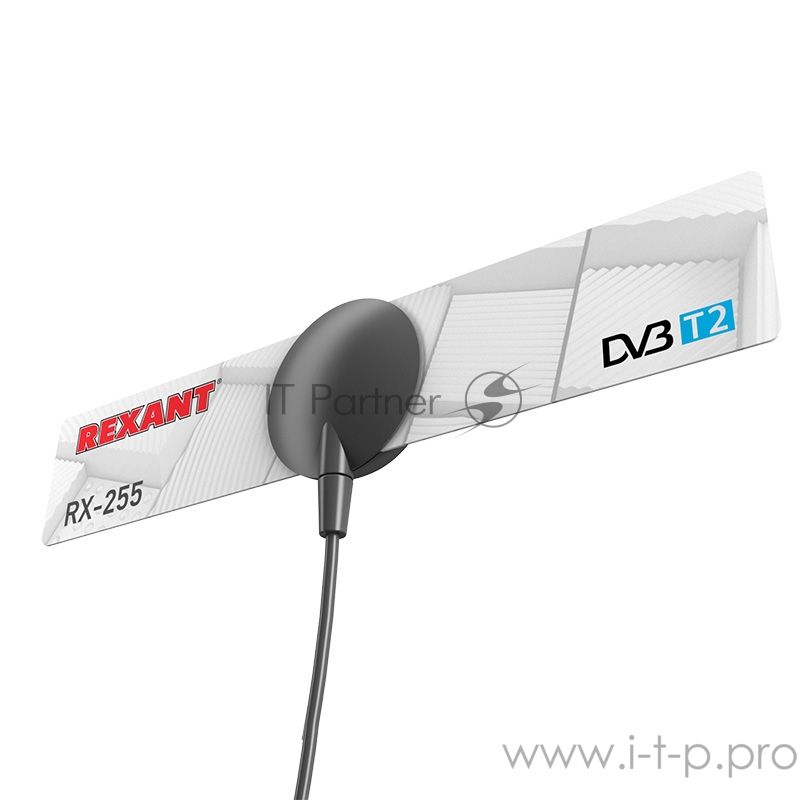 ТВ антенна Rexant комнатная для цифрового телевидения DVB-T2 на присоске, RX-255