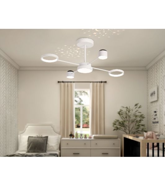 Потолочный светодиодный светильник с пультом Ambrella light FL51631/4+1 WH белый 3000K-6400K 48W 910*745*300 (ПДУ ИК)