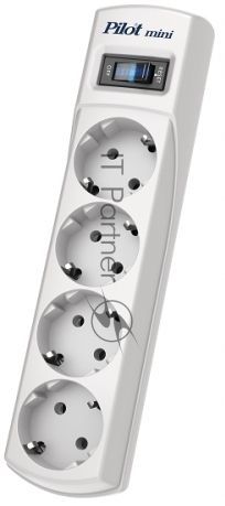 Сетевой фильтр Pilot mini 5 м, 4 розетки, белый, коробка