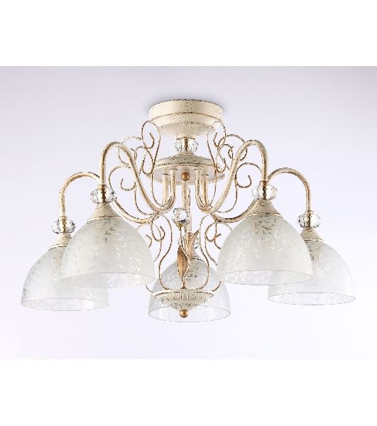 Светильник Ambrella light TR3057/5 BG/GD/FR бежевый/золото/белый матовый E27/5 max 40W D600*380