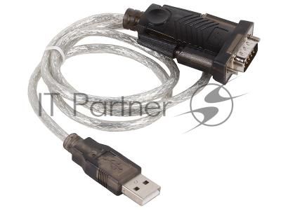 Кабель-адаптер USB AM <-> COM DB9M(RS232) Orient USS-101N18, chipset Prolific PL2303TA, поддержка Win 8/8.1, 1.8м, крепление винты