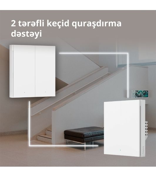Выключатель умный Aqara Smart wall switch H1 (with neutral, double rocker) WS-EUK04