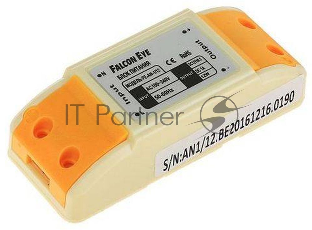 Блок питания Falcon Eye FE-AN-1/12 Входное напряжение 87-264V, Выходное 12V, Номинальный ток 1A