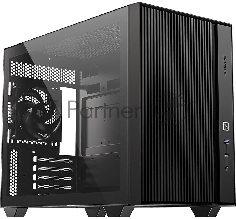 Корпус Case ID-Cooling FLOW 500 AIR Black mATX/win TG/2 fans/Gen2 Type C/CPU180mm/ GPU 403mm/no PSU