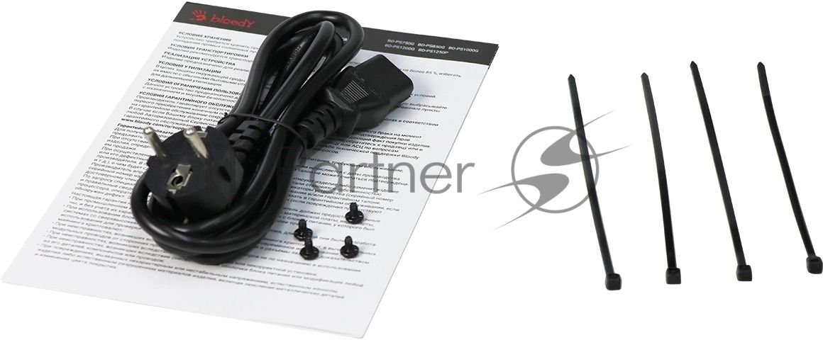Блок питания Bloody BD-PS750G, 750Вт, 80 PLUS Gold, 120мм, черный