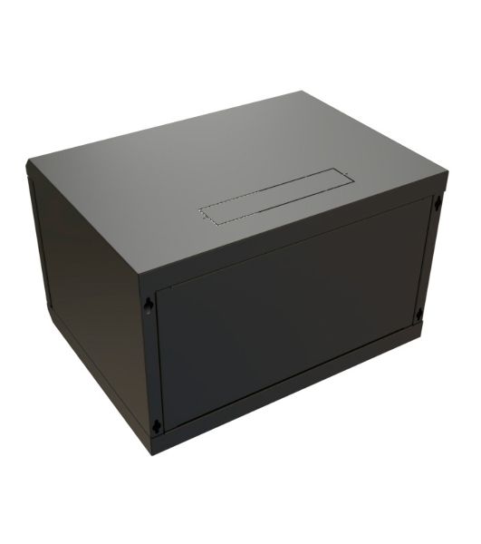 Шкаф коммутационный WRline (WR-TW-0945-SR-RAL9004) настенный 9U 600x450 мм пер. дв. металл 2 бок. пан. 60 кг черный 370 мм 500 мм IP20 сталь