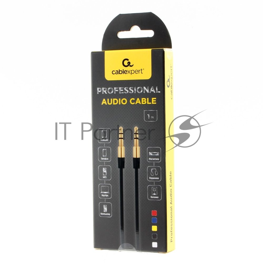 Кабель аудио Cablexpert CCAB-01-35MM-1MW, 3.5 Jack (M)/3.5 Jack (M), белый. 1м, блистер
