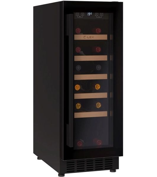 Винный шкаф LEX LWD3020BL черный, 56 л, 1 отсек, 20 бут.
