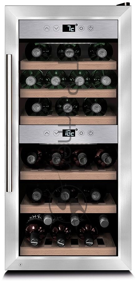 Винный шкаф CASO WineComfort 240 Smart серебристый, 2 отсека, 24 бут., класс G