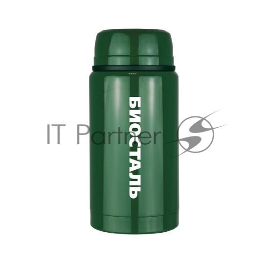 Термос "БИОСТАЛЬ-ОХОТА" с широкой горловиной, суповой, С ЛОЖКОЙ, "ЗЕЛЕНЫЙ КЕДР", 0.5