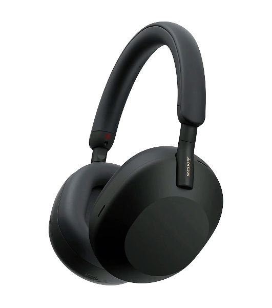 Беспроводные/проводные наушники Sony WH-1000XM5 черный, полноразмерные, Bluetooth + проводной, активное шумоподавление, до 30 ч