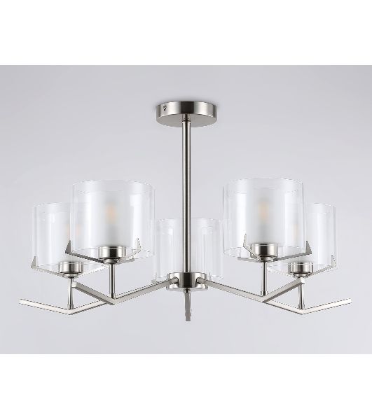 Люстра Ambrella light LH57001/5 SN/FR никель/белый матовый E14/5 max 40W D690*390