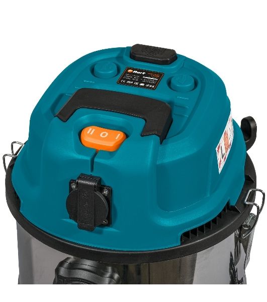 Строительный пылесос Bort BSS-1640-STORM синий, 270/1600 Вт, уборка сухая/влажная, пылесборник мешок/контейнер, 40 л