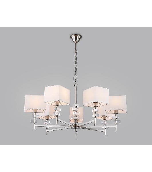 Люстра Ambrella light LH71323/7 SN/WH никель/белый E14/7 max 40W D860*850