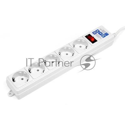 Фильтр-удлинитель Power Cube B 1,9 м 5 розеток (белый) 10А/2,2кВт