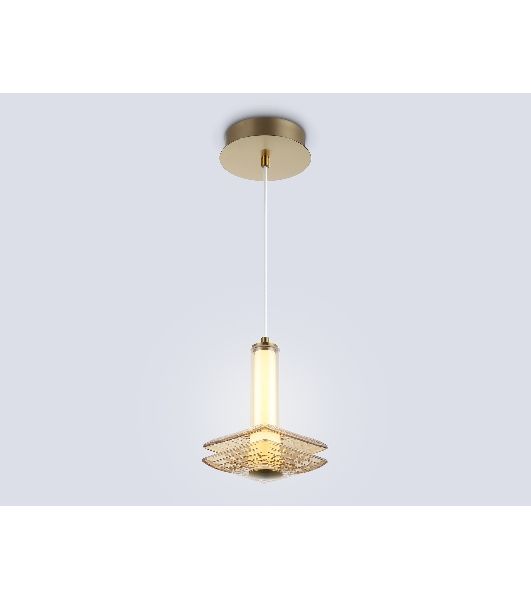Подвесной светодиодный светильник Ambrella light LH31001 BS/TI латунь/янтарь 10W 3000K 150*150*240