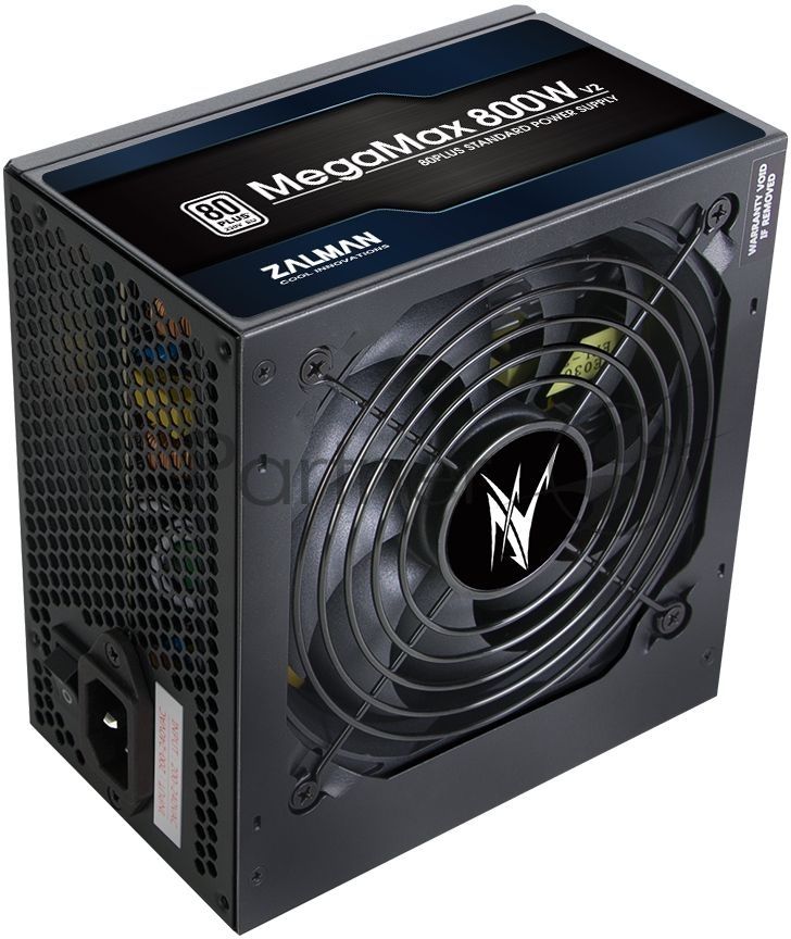 Блок питания Zalman MegaMax 800W RTL (ZM800-TXII V2), 800Вт, 80 PLUS, 120мм, черный