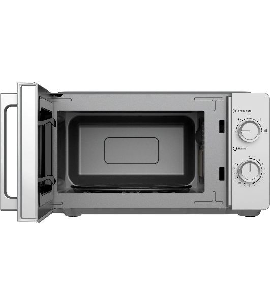 Микроволновая печь OASIS MW-70RS серебристый, 20 л, 700 Вт, переключатели — поворотный механизм