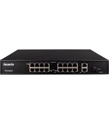 Коммутатор Falcon Eye FE-16FPG2S1, 16×100 Мбит/с PoE + 2×1 Гбит/с Uplink, неуправляемый
