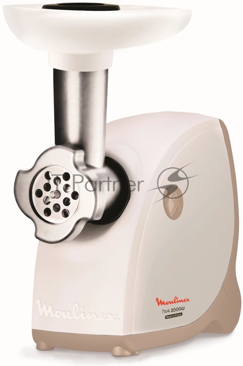 Мясорубка электрическая Moulinex ME476132 белый/бежевый, 2000 Вт, 2.3 кг/мин, защита от перегрузки, насадки - 9