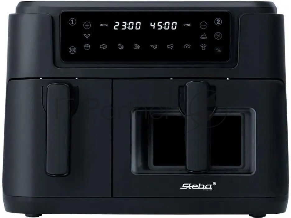 Аэрофритюрница Steba HF 9501 DUO черный, 2400 Вт, 9,5 л, сенсор, 10 программ